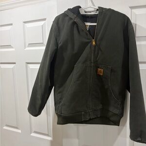 Carhartt Dark Olive Hooded Canvas Jacket